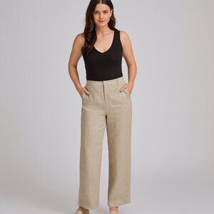 Reformation Women's Alex 100% Linen Oatmeal Pants - Size 12 - NEW WITH TAG